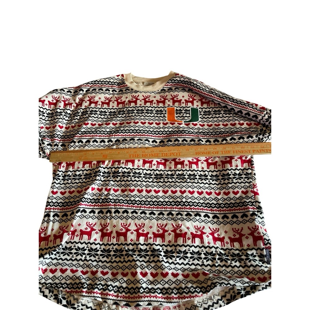 University Miami‎ Ugly Christmas Shirt Hearts Reindeer M - Picture 6 of 10